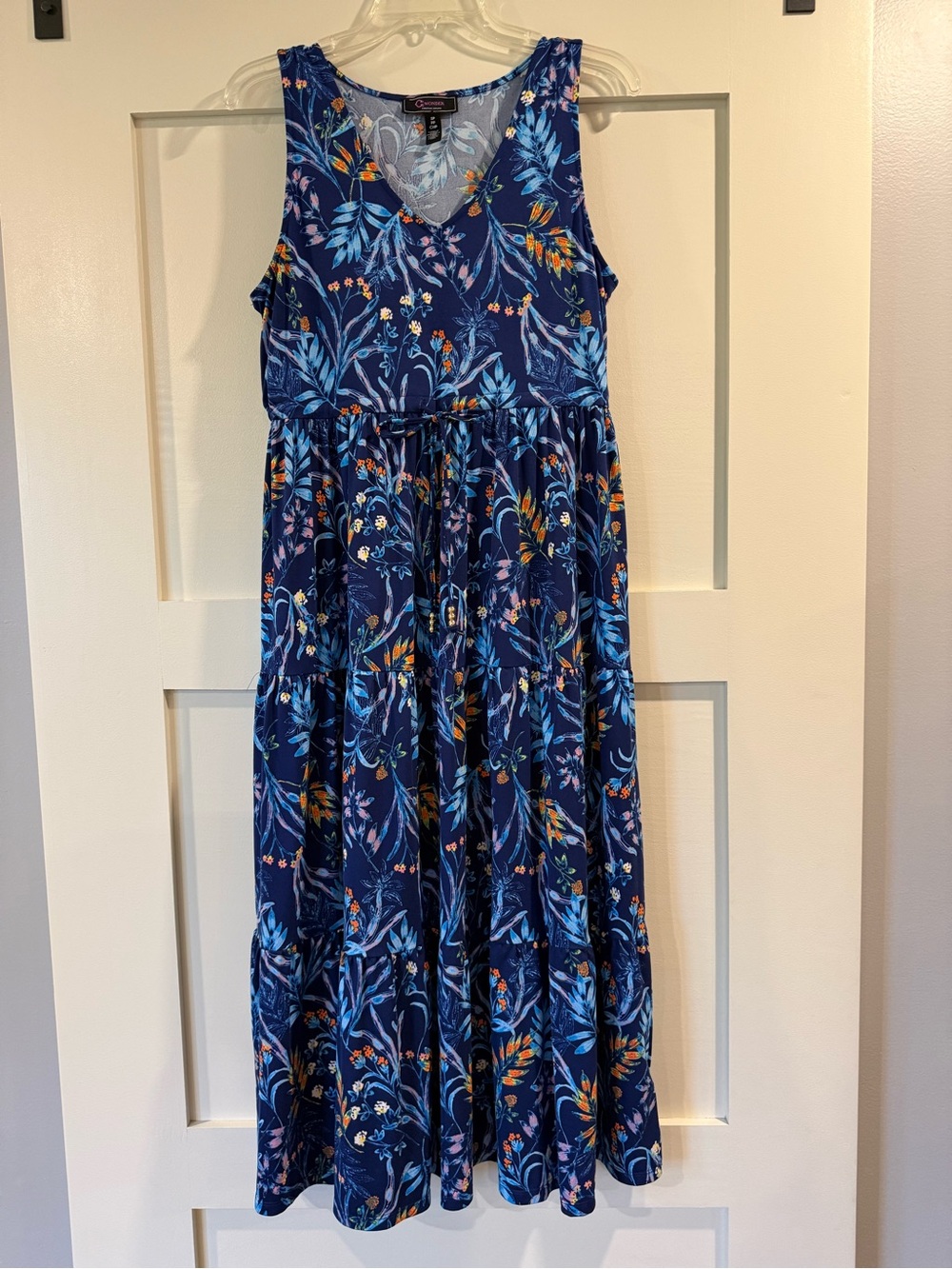 C. Wonder Blue Floral V-Neck Maxi Dress